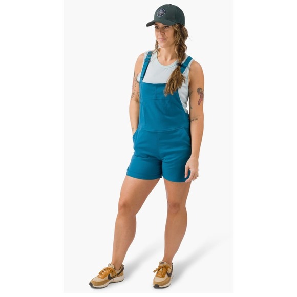 Flylow Women's Life Jumper Romper Overalls Shorts River Blue Size M NWT - Picture 1 of 15